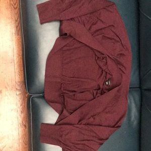 Ann Taylor burgundy knit shrug S